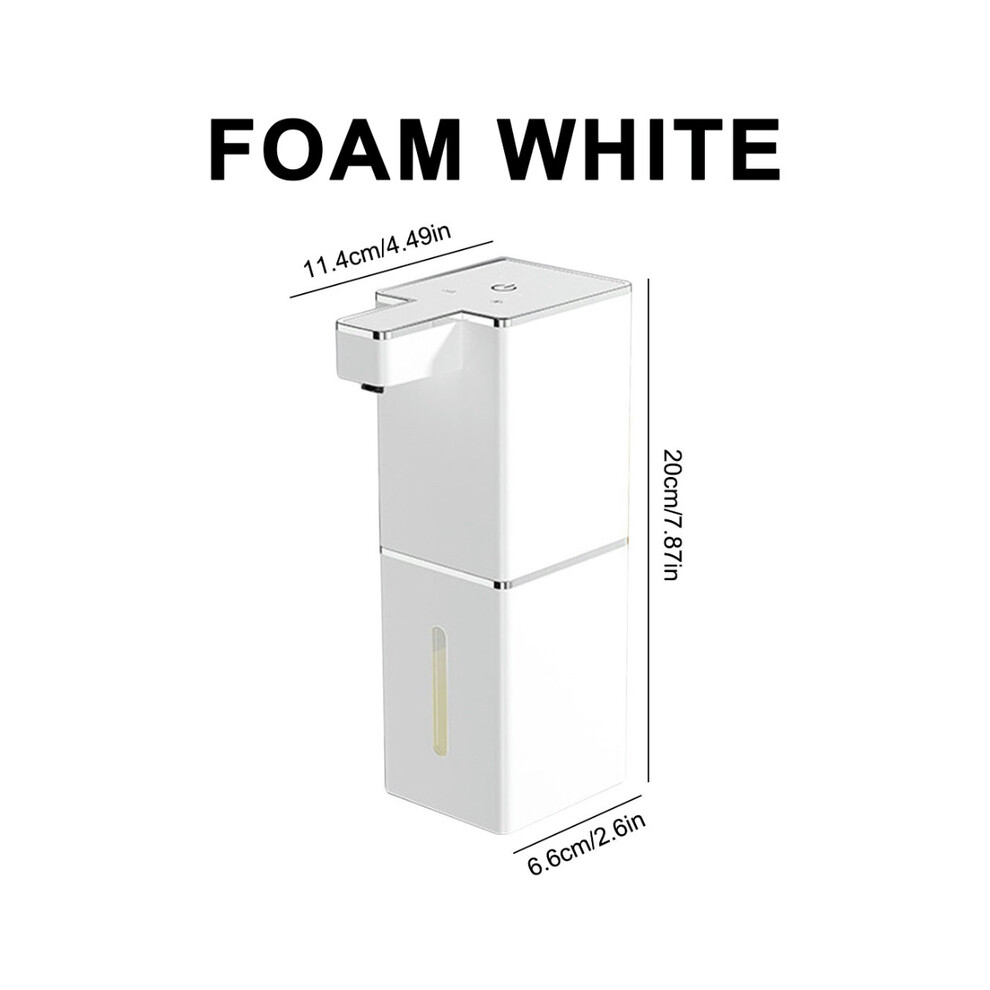 Distributeur automatique de savon (400 ml, mousse blanche), sans contact, désinfectant, rechargeable,