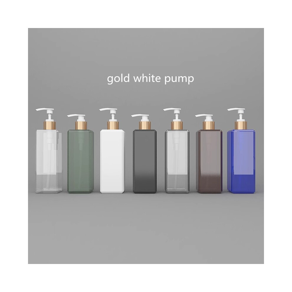 (avec pompe blanche dorée - 10 bouteilles noires - plastique) Distributeur de flacon pompe à lotion