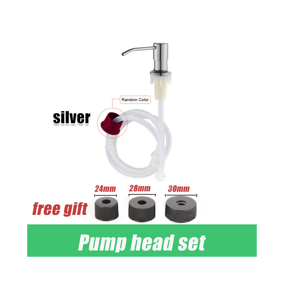 (set1-argent) Distributeur de savon liquide vaisselle extracteur de pression tube d'extension évier