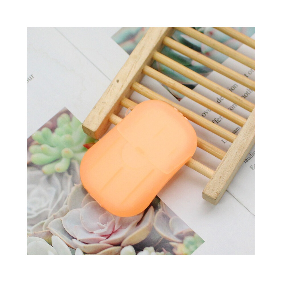 (Orange-5PCS) Mini feuilles de savon jetables pour le lavage des mains et la douche en extérieur Feuilles