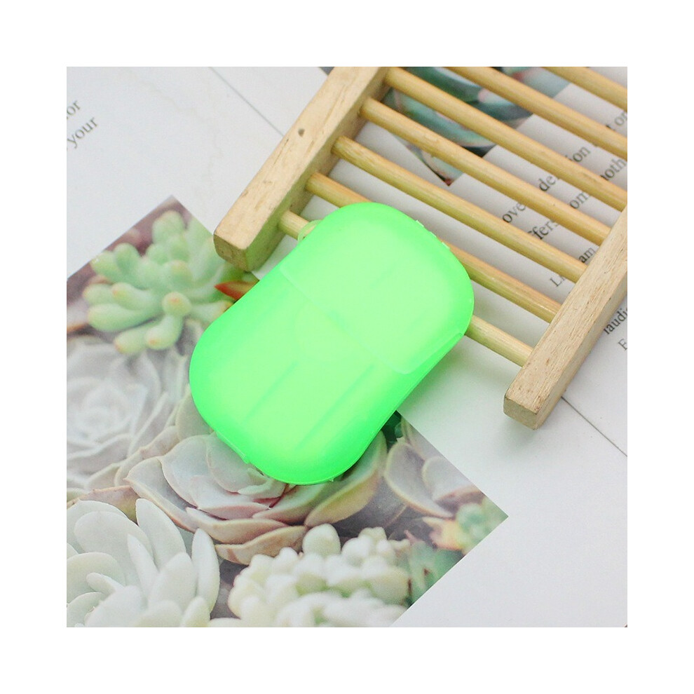 (Vert-1PCS) Mini feuilles de savon jetables pour le lavage des mains et la douche en extérieur Feuilles
