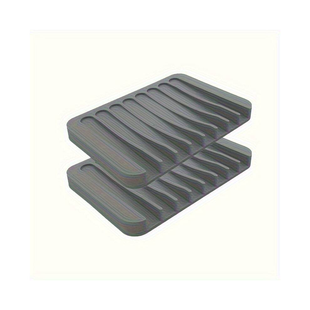 (2 pièces gris) Porte-savon en silicone avec égouttoir et porte-savon auto-drainant pour salle de bain