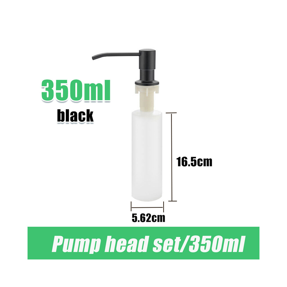 (set2-350ml-noir) Distributeur de savon pour évier en acier inoxydable 304 Bouteille de désinfectant