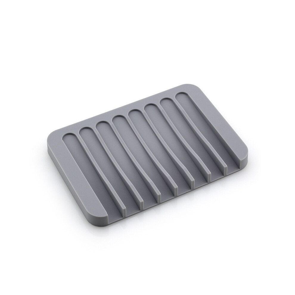 (1 pièce gris) Porte-savon en silicone, bac à savon auto-drainant, porte-savon de salle de bain, porte-savon
