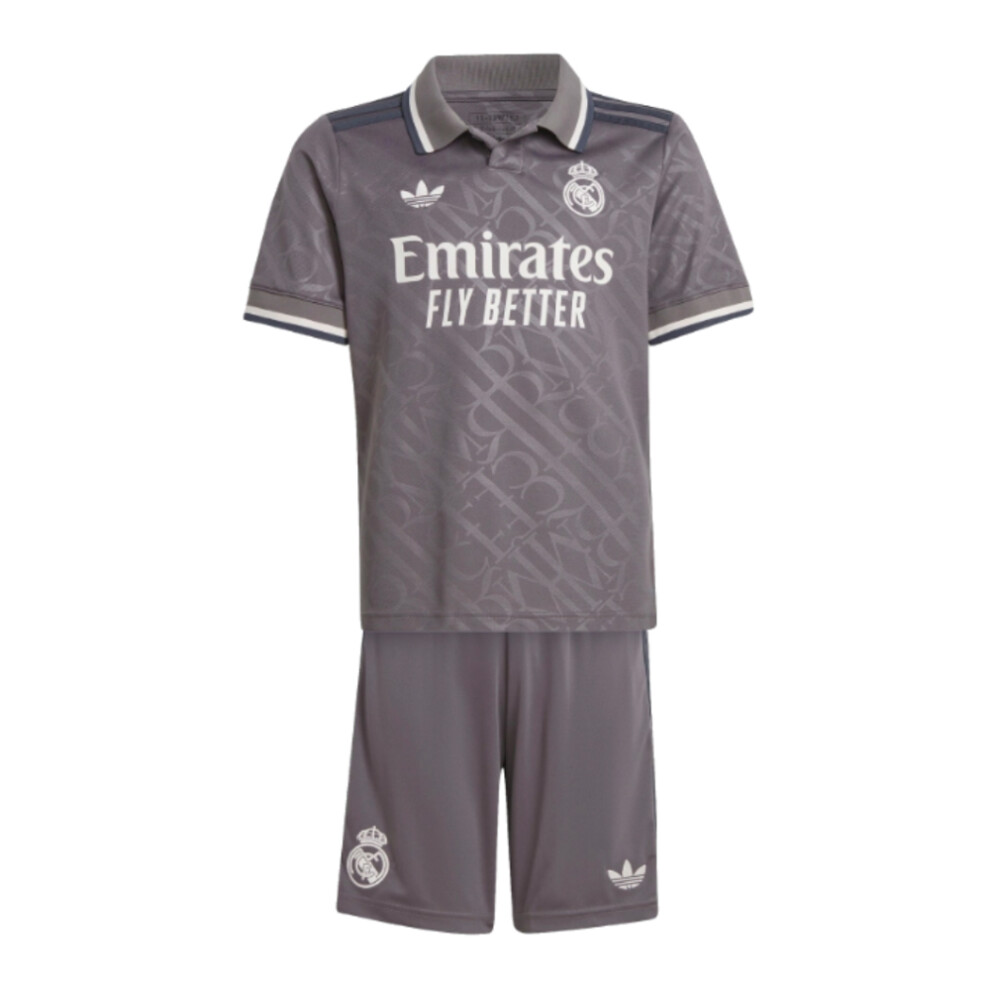 Adidas (Xlb) 2024-2025 Real Madrid Third Youth Kit Black