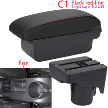 (C1 Black red NO USB)For Volkswagen Golf 6 Armrest Box For VW Golf 6 Golf 5 Mk6 MK5 Jetta 5 Car Armrest