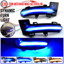 (Blau und Gelb) Für Skoda Octavia Mk3 A7 5E 2013 2014 2015 2016 2017 2018 2019 Rückspiegel Blinker