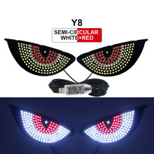 (Y8)Devil‘s Eyes LED-Licht-Auto-Warnsignallampe Matrix Pixel Panel Devil Eyes Animation Display USB