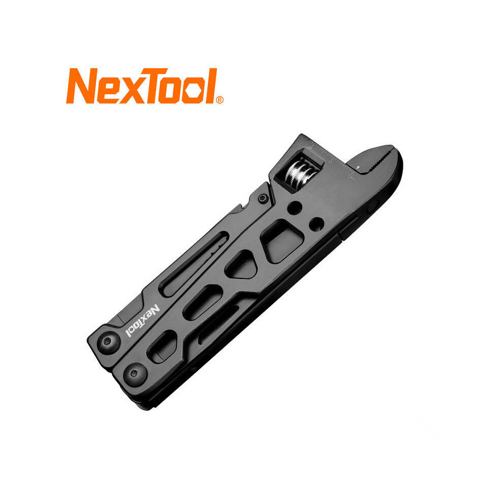 (schwarz)NexTool Verstellbarer Schraubenschlüssel Multitool 9-in-1-Multitool mit Zange, Taschenmesser,