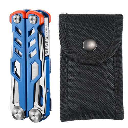 (dark blue)Outdoor Camping Knife Plier Multitool Multifunctional EDC Tools Folding Pliers With Scissors