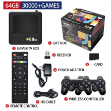 (64GB 30000Spiele)G11 Pro Game Box 4K HD TV Game Stick Videospielkonsole 128G Eingebaut in 40000+ Retro