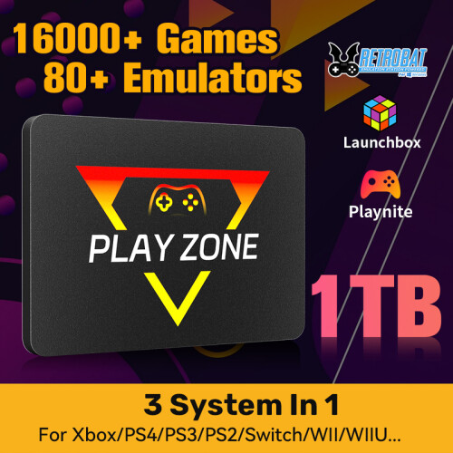 (Only 1TB SSD-1TB)PlayZone 1TB Portable External Game SSD Handheld Game Console For Xbox/PS4/PS3/PS2/Switch 2