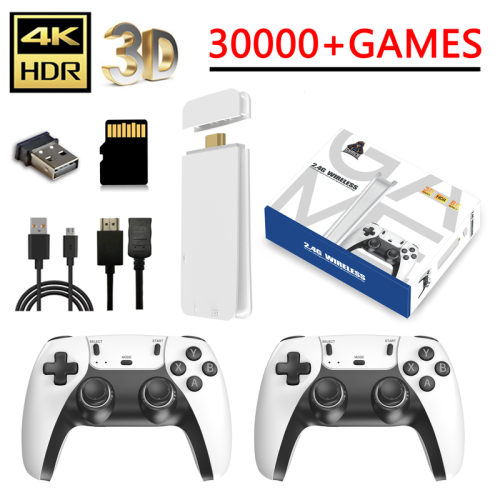 (64G 30000 games) M15 4K Pro Game Stick 64G 30000+ Videogameconsole 2.4G Dubbele draadloze controller