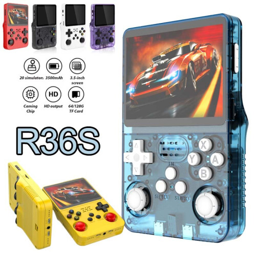 (Wit 64G) R36S Open Source Retro Handheld Game Console Linux Systeem Kind Draagbare Pocket Videospeler 1