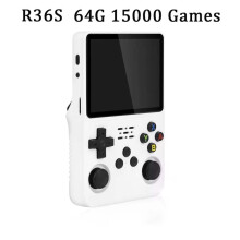 (Wit 64G) R36S Open Source Retro Handheld Game Console Linux Systeem Kind Draagbare Pocket Videospeler