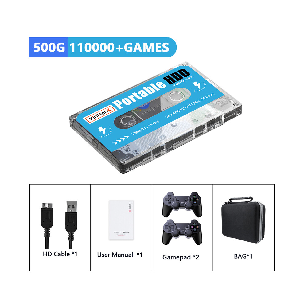 (500G Hdd-Tasche)Super Console X Batocera 33 500G 2T Festplatte 110000+ Retro-Videospiele Für Mame/Arcade/Ss/Dc
