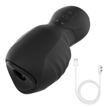 (nero) Vibratore automatico succhia-glande da 125 mm, masturbatore maschile vaginale per uomini, ingranditore
