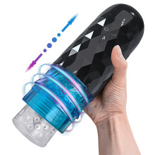 (FJB11-BK) Automatische mannelijke masturbator seksspeeltje voor mannen telescopische rotatie vagina