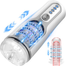 (BLANC) Masturbateur automatique pour homme Kushor 3D réaliste vagin Masturbation tasse télescopique