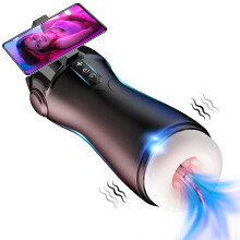 (noir) Masturbateur masculin automatique Vibration Fellation Sex Machine Réel Oral Vagin Masturbation