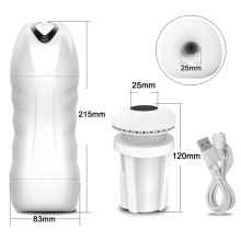 (Blanc-25 mm) Masturbateur automatique pour homme, suceur, fellation, équipement de masturbation, machine,