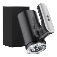 (Mobile Black Mini) Masturbateur automatique pour homme, 10 modes de poussée et de vibration, fonction