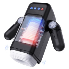 (Mobile Noir) Masturbateur automatique pour homme, 10 modes de poussée et de vibration, fonction de
