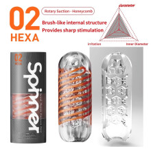 (Orange) Masturbateur réutilisable en silicone pour homme, jouet sexuel en spirale, vente en gros
