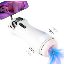 (BLANC) Masturbateur automatique pour homme, vibration, fellation, machine sexuelle, vraie masturbation