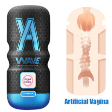 (Bleu) Masturbateur masculin 16 cm, bouche anale réaliste, vagin, vraie chatte pour hommes, pompe à