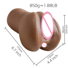 (Marron) Masturbateur masculin réaliste en silicone pour homme, vagin, anal, outil sexuel