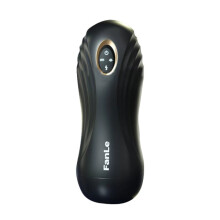 (Noir) Masturbateur masculin automatique à succion masculine, tasse de masturbation, vagin oral, vibrateur