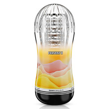 (jaune) Masturbateur masculin en silicone souple pour exercice d'endurance et transport