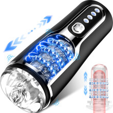(noir) Masturbateur automatique pour homme Kushor 3D réaliste vagin Masturbation tasse télescopique