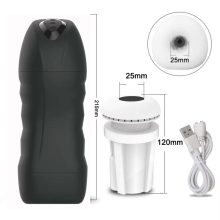 (Noir-25MM) Masturbateur automatique pour homme, ventouse vibrante, masturbateur pour homme, fellation,