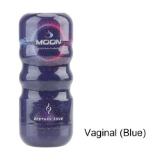 (Bleu) 16 cm Masturbateur masculin Bouche artificielle Vagin anal Vraie chatte pour hommes Gland Sucer