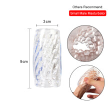 (Transparent) Masturbateur masculin 16 cm, bouche anale réaliste, vagin, vraie chatte pour hommes, pompe