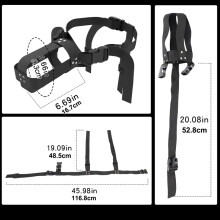 (Noir) Coupe de masturbation de bondage réglable contrainte sangle forcée SM porte-ceinture sangle-on