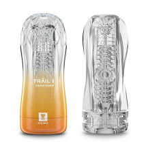 (orange) Masturbateur masculin, chatte souple, jouets sexuels, vagin transparent, exercice d'endurance