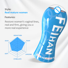 (Bleu) Masturbateur masculin en silicone, ventouse sous vide, vagin, chatte, jouet sexuel pour homme,
