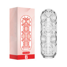 (B) Mannelijke masturbatiecup Zachte siliconen pocket pussy 3D realistische vagina penis trainer 18+