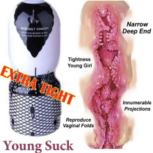 (Filet noir) Vagin réaliste pour homme, masturbateur anal réutilisable, poche sous vide