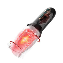 (BLQ-BOX) Masturbateur masculin automatique à rotation télescopique et vibrant, simulation de fellation