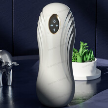 (Blanc) Vraie tasse de masturbation automatique pour homme, suceuse de poche, vagin en silicone, jouets