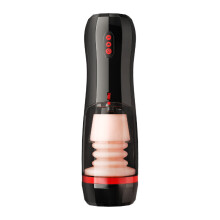 (Rouge) HESEKS Masturbateur masculin automatique à succion réaliste, vibrateur télescopique intérieur,