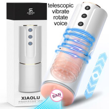 (Pas de sangle d'usure) Masturbateur masculin automatique portable, tasse télescopique, vibrations vocales,