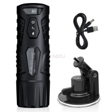 (FJB117-BK-ZJ-BOX) Masturbateur automatique pour homme, 7 modes de poussée et de rotation, masturbateur