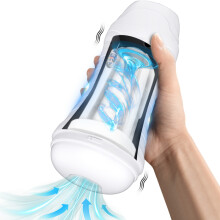 (FJB09-Blanc) Masturbateur automatique pour homme, appareil de fellation vibrant, tasse de masturbation,