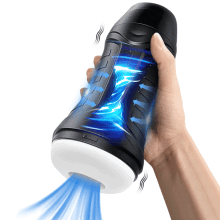 (FJB09-Noir) Masturbateur automatique pour homme, appareil de fellation vibrant, tasse de masturbation,