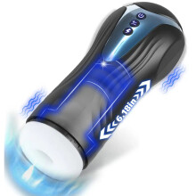 (FJB102-BK) Masturbateur masculin automatique télescopique vibrant, tasse de masturbation, simulation